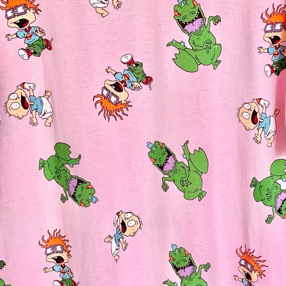 Nickelodeon Rugrats All Over Graphic Pink T Shirt Adult size XL - Picture 3 of 6